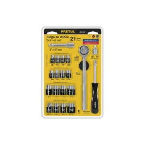 Juego de 21 herramientas 1/4" y 3/8" para mecánico